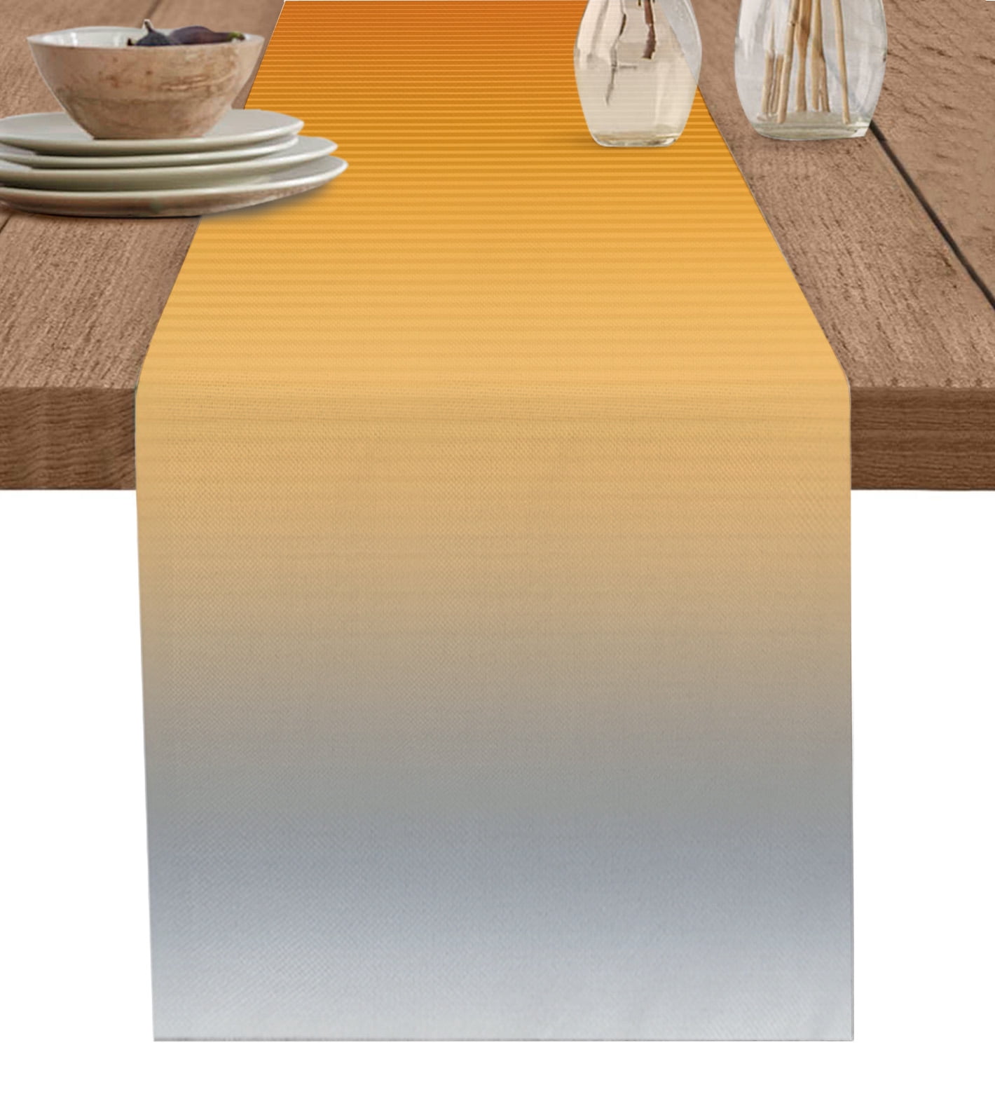 Gradient Stripe Gradient Orange Grey Table Runner ration Home r Dinner ...