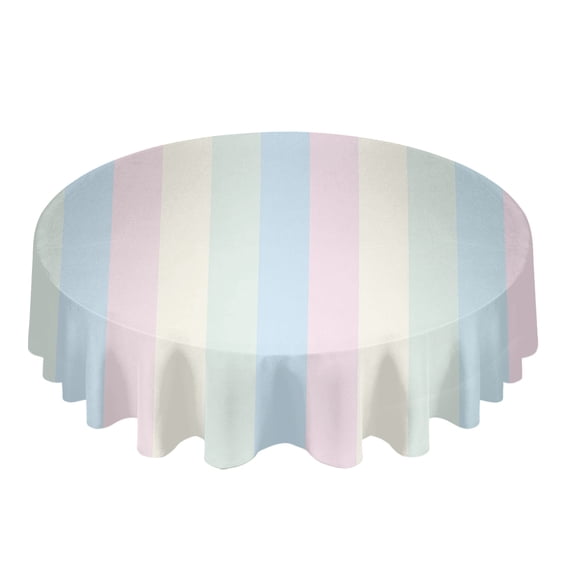 Gradient Stripe Round Tablecloth Waterproof Table Cover for Wedding Party Decoration Dining Table Cover