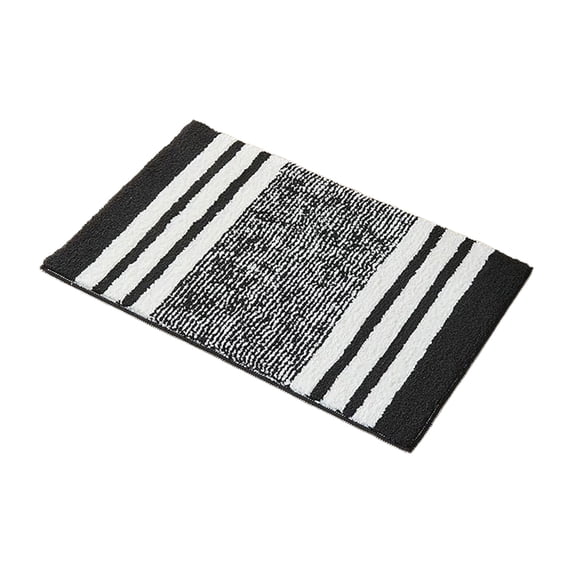 Gradient Striped Flocked Faux Wool Bathroom Rug, Quick Dry Latex Non Slip Floor Mat, Absorbent Foot Pad for Shower Room Vanity, Entryway And Household Daily Bath Decor