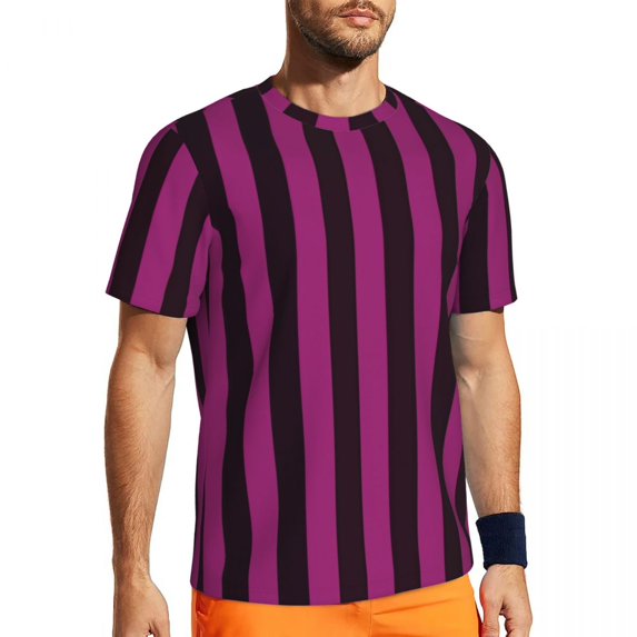 Gradient Striped T-Shirt Men Blue Green Lines Casual Sports T-Shirts Breathable Summer Hip