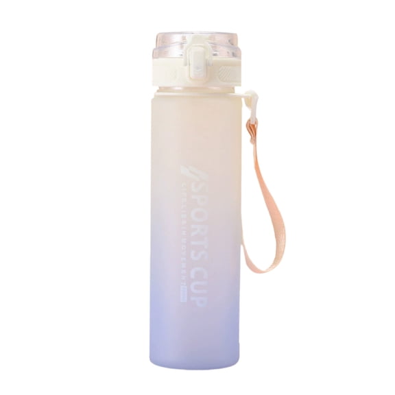 Gradient-Style Portable PC Water Cup with One-Press Lid, Leak-Proof Seal, Carry Strap, 800ml Capacity, Tea Spacer Included, Ideal for Sports and Travel