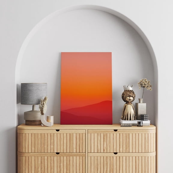 Gradient Sunset Coral Orange Sunset Minimal Design California Sunset New Home Gift Poster Unframed Paper Print