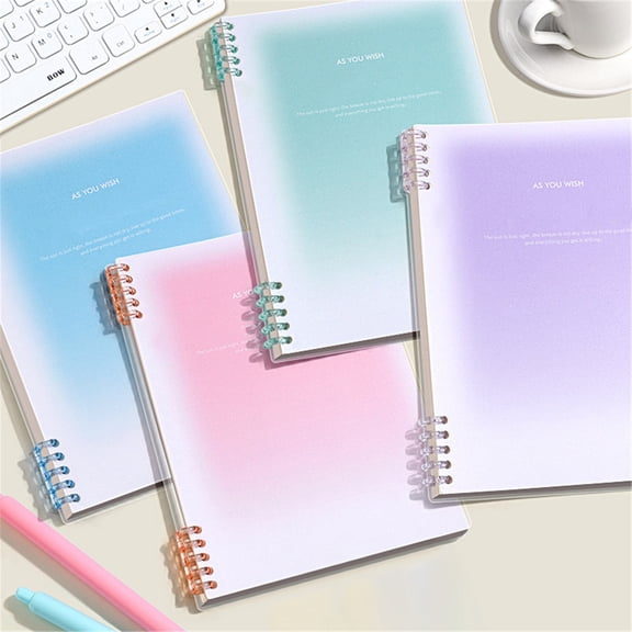 Gradient Surface Loose Leaf Cover Notebook Purple, Smooth Writing Replaceable Page Journal
