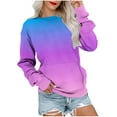 thumbnail image 1 of Gradient Sweaters Blouses for Womens Crew Neck Long Sleeve Pullover Sweater Blouses with Kangaroo Pocket Spring Outfits 2025 Pullover Fall Winter Clothes, 1 of 6