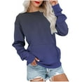 thumbnail image 1 of Gradient Sweaters Blouses for Womens Crew Neck Long Sleeve Pullover Sweater Blouses with Kangaroo Pocket Spring Outfits 2025 Pullover Fall Winter Clothes, 1 of 6