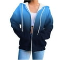 thumbnail image 1 of Gradient Sweatshirts for Womens Open-Front Full-Zip Hoodies Lounge Warm Thermal Pullover Sweater Blouses Relaxed Fit Ultra Soft Textured Pullover Blouses with Pockets, 1 of 5