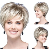 Wavy Gradient Synthetic Wigs for Women - Natural Short Curly Rose Hairpiece for Effortless Style