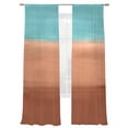 thumbnail image 1 of Gradient Teal Sheer Curtains 2 Panels Set Abstract Teal Coral Red Gradient Water Ripples Sheer Window Curtains Light Filtering Rod Pocket Voile Drapes for Bedroom Living Room 52"X108", 1 of 8