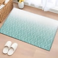 thumbnail image 1 of Gradient Teal Washable Small Entryway Area Rugs 2'x3', Abstract Morocco Teal Curved Lines Low Pile Throw Rug Non-Slip Sturdy Edge Binding Carpet for Front Door Floor Room Entry, 1 of 9