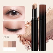 Gradient Three-Color Eyeshadow Stick,2026 Upgrade Quicks Drawing Eye Shadows Stick With Shimmer Glitter,Matte Creamy Pencils with Waterproof and Retractable Eye Shadow for Makeup