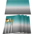 thumbnail image 1 of Gradient Turquoise Gray Grey Abstract Art Placemats for Dinning Table Set of 4 Waterproof Cloth Table Mats, Cotton Linen Place Mats Fabric Dinner Mat Easy Clean Farmhouse Resistant Holiday Table Decor, 1 of 6