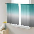 thumbnail image 1 of Gradient Turquoise, Semi Sheer Curtains 54 Inch Length 2 Panels Set, Minimalist Gray Grey Abstract Art Sheer Kitchen Curtain Privacy Voile Window Curtain for Living Room Bedroom Rod Pocket Drapes, 1 of 7