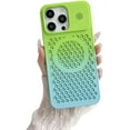 thumbnail image 1 of Gradient Two Color Honeycomb Heat Hole Case, Magnetic Suction, Raised Lens Protection, Large Hole Lens, Drop Proof, for iPhone 15 14 13 12 11 Pro Max Plus Phone Case (P3,iPhone 12), 1 of 8