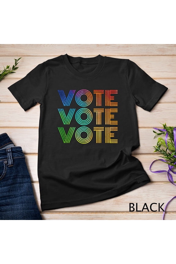 Gradient Vote Red White Blue Retro Election Simple T-Shirt
