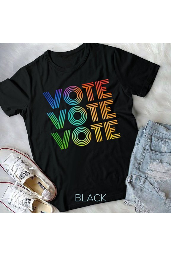 Gradient - Vote Vote Vote Red White Blue Retro Election Simple Unisex T-shirt