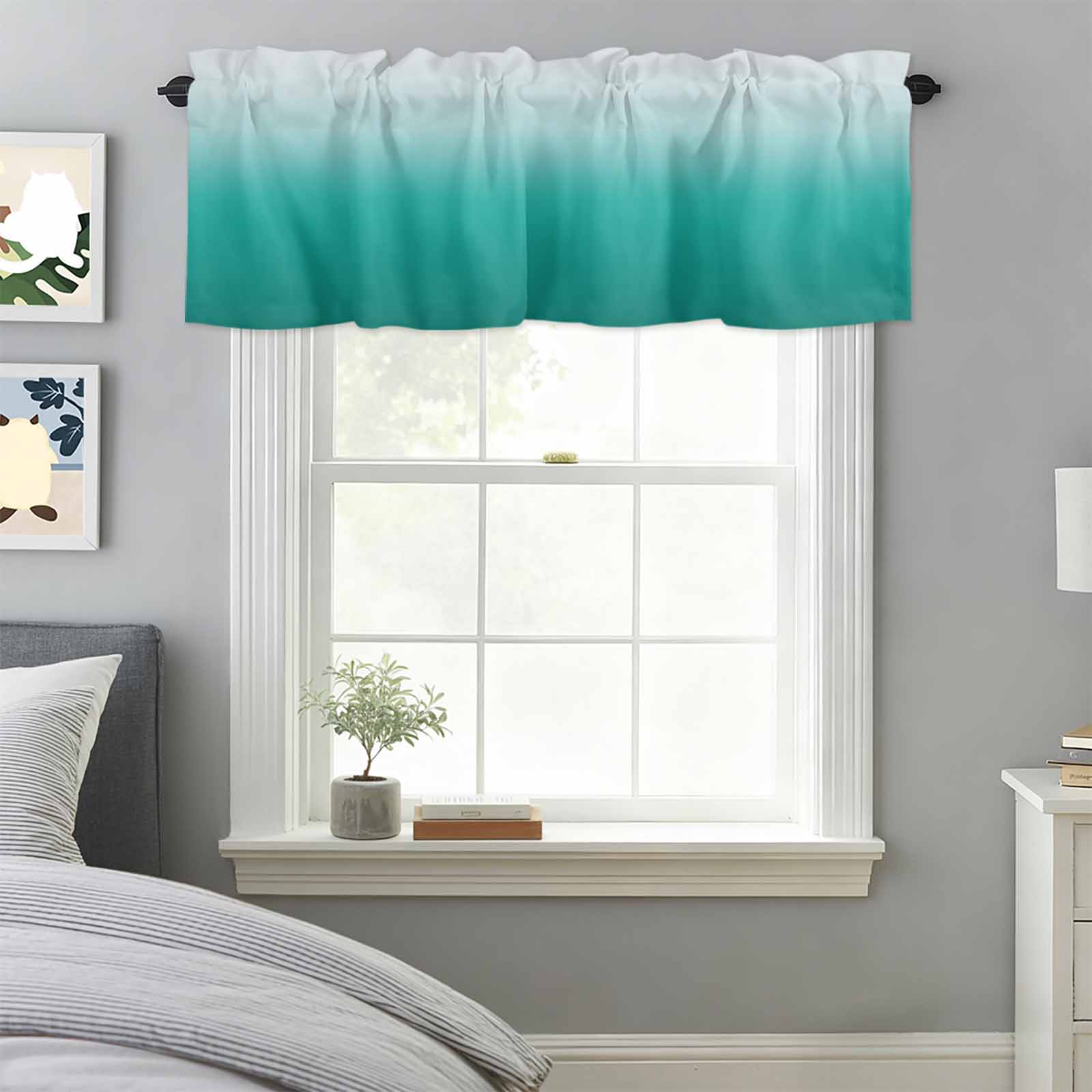 Gradient Wallpapers Valances for Windows,Rod Pocket Valance for Kitchen ...
