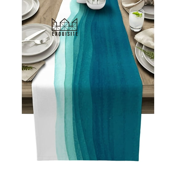 Gradient Watercolor Fresh Table Runner ration Home r Dinner Table ...