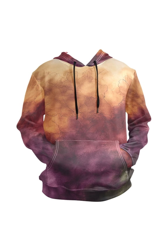 Gradient Watercolor Painting Men’s Hoodies Sweatshirt Fleece Jackets Long Sleeve Sweatshirts