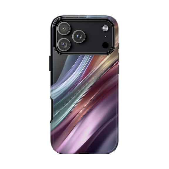 Gradient Waves Aqua Purple Abstract Artistic Protective Phone Case for iPhone 11 12 13 14 15 16 17 Pro Max