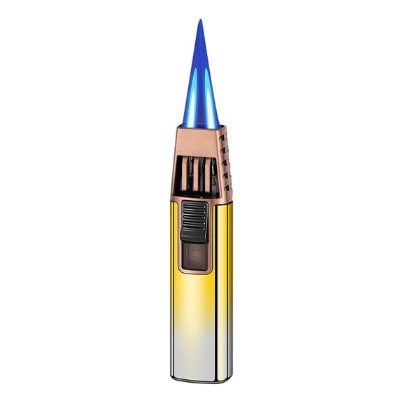 Gradient Windproof Torch Lighter, Refillable Blue Flame Jet Lighter for Outdoor Camping and BBQ Grilling, Portable Ignition Tool with Adjustable Flame for Various Uses