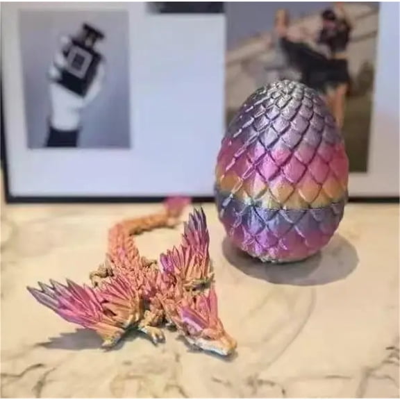 Gradient Wings Flying Dragon Ornaments 3D Printed Movable Joint Dragon Figurine Home Office Desktop Decorations Crafts Gifts