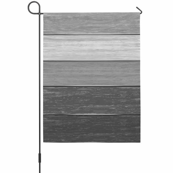 Gradient Wood Plank Garden Flag 12 x 18 Inches, Countryside Ombre Gray Stripes Dark Grey Wooden Grain Weather Proof Outdoor Patio Flags Double Sided Small Garden Decoration for Yard Outside Home