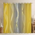 thumbnail image 1 of Gradient Yellow and Grey Curtains & Drapes 2 Panels 38"Wx54"L,Silver Foil Print Wave Striped Curtains Ombre 30%-50% Blackout Curtains,Abstract Art Room Decor Aesthetic, 1 of 6