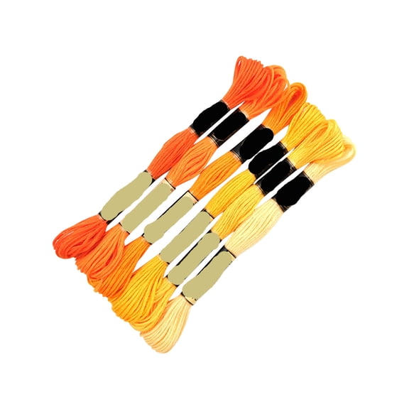 Gradient embroidery thread, 8 meters 6 colors, polyester yarn for needlework crafts, DIY projects