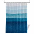 thumbnail image 1 of Gradients Blue Shower Curtain, Oceans Waves Beaches Abstract Art Waterproof Shower Curtain Set with 12 Hooks Lightweight Bath Curtains Fabric Bathroom Decor 72x84 Inches, 1 of 9
