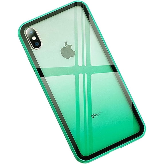 Gradual Change Cover Compatible for iPhone Xs Max, Crystal Clear Reinforced Corners TPU Bumper and Anti-Scratch Hard Cover Case (Green, iPhone Xs Max)