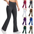 thumbnail image 1 of Gradual Women's Fleece Lined Pants High Waist Winter Thermal Warm Flare Leggings Hiking Yoga Pants Women with Pockets, 1 of 7