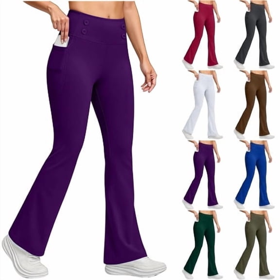 Gradual Women's Fleece Lined Pants High Waist Winter Thermal Warm Flare Leggings Hiking Yoga Pants Women with Pockets