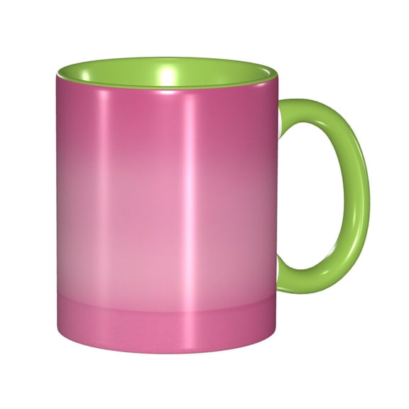 Gradually Pink Coffee Mug Fun Custom Ceramic Mugs 11oz Green
