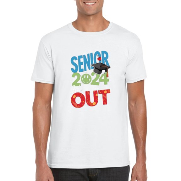 Graduate 2024 We Out Senior Year End Funny Graduation Statement Tee, for men & women, up to size 5XL