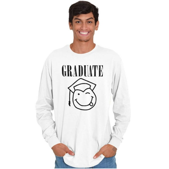 Graduate 90s Throwback Graduation Long Sleeve TShirt Men Women Brisco Brands S