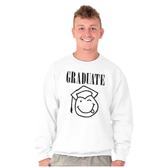 Graduate 90s Throwback Graduation Unisex Plus Fleece Graphic Sweatshirt Brisco Brands 2X