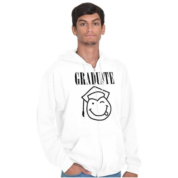 Graduate 90s Throwback Graduation Unisex Fleece Graphic Zip Up Hoodie Brisco Brands 5X