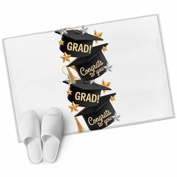 Graduate Area Rugs Collection 2'x3', Funny Words Modern Art Non Slip Indoor Rectangle Throw Runner Rug Floor Mat Carpet for Living Room Dining Table Bedroom Nursery