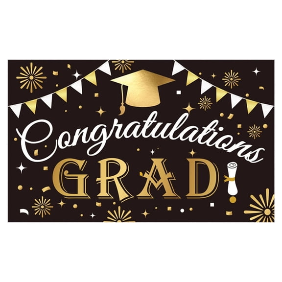 Graduate Banner Decoration – Celebratory Graduation Party Photo Backdrop, Congratulatory Door Hanging Banner for Seniors