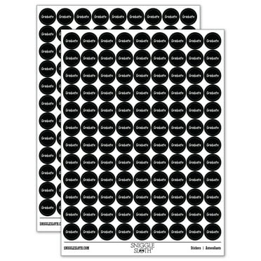 Graduate Fun Text 200+ Round Stickers - Black - Gloss Finish - 0.50" Size