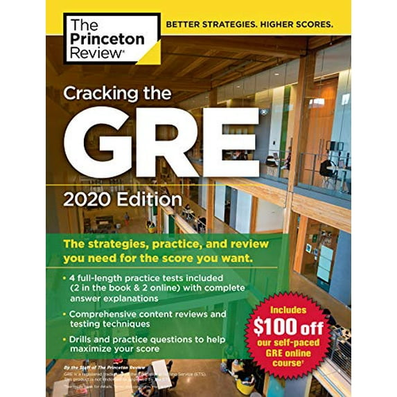 Pre-Owned Cracking the GRE with 4 Practice Tests, 2020 Edition: The Strategies, Practice, and Review You Need for the Score You Want (Paperback) 0525568050 9780525568056