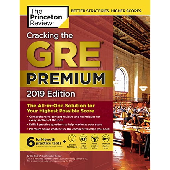 Pre-Owned Cracking the GRE Premium Edition with 6 Practice Tests, 2019: The All-in-One Solution for Your Highest Possible Score (Graduate School Test Preparation)