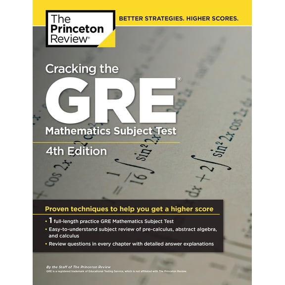 Graduate School Test Preparation Cracking the GRE Mathematics Subject Test, (Paperback)