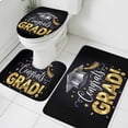 thumbnail image 1 of Graduate Season Bathroom Rugs Set Congrats Grad Bachelor's Cap Celebration Black Non Slip Absorbent Soft Bath Mats 3 Piece Set with Bathroom Rug, U-Shaped Floor Mat, Toilet Seat Cover Small Size, 1 of 9