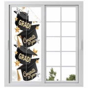 Graduate Window Privacy Film, Funny Words Modern Art Static Cling UV Sun Blocking Heat Control Window Tint Day and Night, Non-Adhesive Reusable One Way Windows Privacy Cover 23.6x59