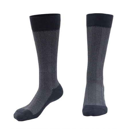 Graduated Compression Chevron Dress Socks for Men & Women | MDSOX 15-20 mmHg | (Light Gray, Medium) - Best Choice, Ideal for Everyday Use, Travel, Maternity Pregnancy, Nursing, Circulation & Recovery