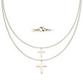 thumbnail image 1 of Graduated Cross Pendants Stainless Steel  Double Chain Necklace Age 13+, 1 of 1