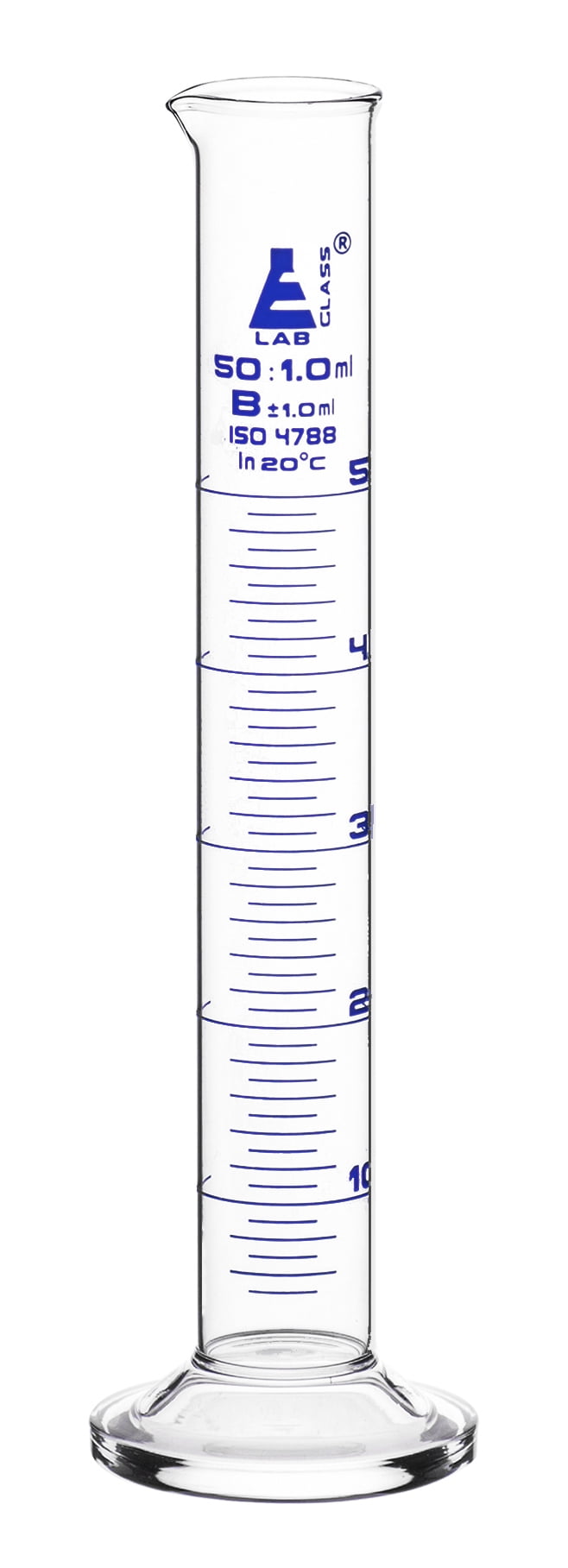 Baluue Glass Graduated Cylinders 50ml Measuring Cup Science Measuring Test  Tube Laboratory Chemistry Experience Beakers for Liquid Dry Transparent