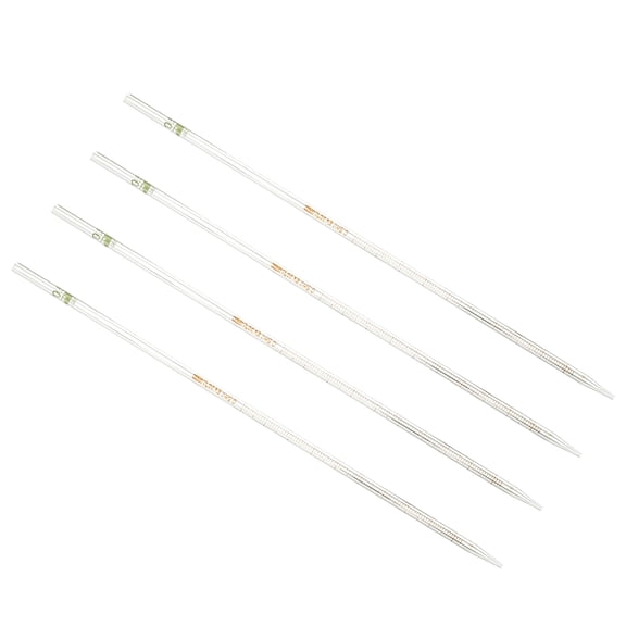 Graduated Dropper Pipettes 4 Pcs 0.5ml Reusable Borosilicate Glass Pipette for Transfer Liquid for Laboratory, Chemistry, Clear