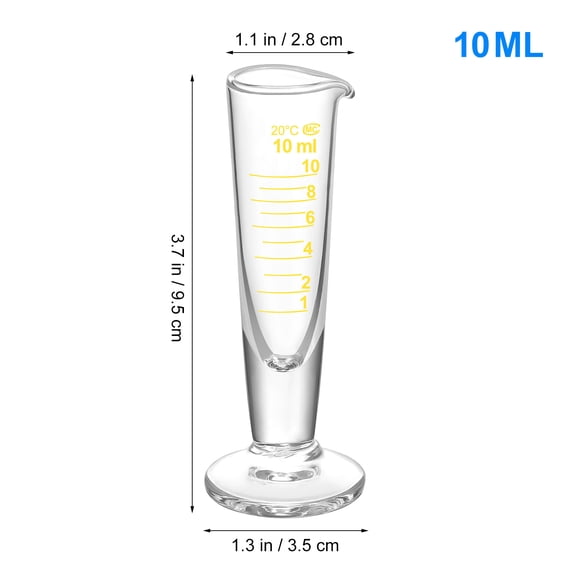 Graduated Glass Cup Laboratory Measuring Cup Scale Cup Experiment Tool Laboratory Accessories (10ml)